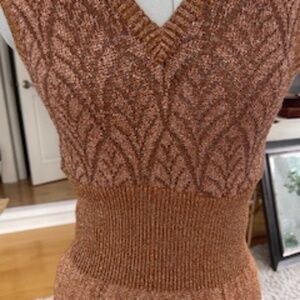 Shayne - Vintage Metallic Knit Sleeveless Dress - 12